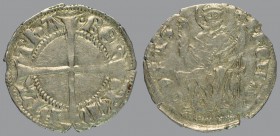 Denar, cross/Saint Hermagoras seated, holding sceptre, 0,96 g Ag, 20 mm, Bernardi 44 (R)

GOOD VERY FINE.