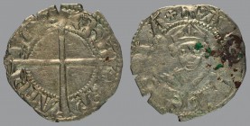 Half-denar, cross/bust of patriarch/Saint, 0,48 g Ag, 15 mm, Bernardi 45 (R4)

Traces of verdigris. VERY FINE.