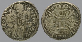 Denar, Saint Hermagoras seated with sceptre/tower with crossed sceptres, 0,75 g Ag, 19 mm, Bernardi 55 (C)

Old cabinet tone. GOOD VERY FINE.