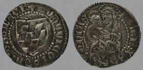 Ludovico di Teck (1412-1420), denaro/soldo, shield/Virgin with Christ-child, 0,60 g Ag, 17 mm, Bernardi 69a (C)

Old cabinet tone. EXTREMELY FINE.