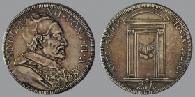 Mezza Piastra, Anno IX, 1700, Rome, Bust r./open Porta Santa, 15,9 g Ag, 38 mm, Muntoni 26

Improperly cleaned. Otherwise VERY FINE.