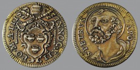 Grosso, Anno III, (1693/94), Rome, Arms/Saint Peter, 1,35 g Ag, 19 mm, Muntoni 96

Gilt. VERY FINE.