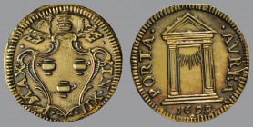 Grosso, 1699, Rome, Arms/Porta Aurea, 1,55 g Ag, 19 mm, Muntoni 88

Gilt. ALMOST EXTREMELY FINE.