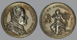 Peace among nations, sine anno, ORIGINAL Silver medal, , opus Giovanni Hamerani, Bust r./Justice seated, 30,44 g Ag, 40 mm, Miselli 356

Polished. O...