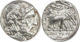 SELEUKID KINGDOM: Seleukos I Nikator, 312-280 BC, AR drachm, Seleukeia mint, S-6386var, SC-131, laureate head of Zeus right // Athena, brandishing spe...
