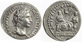 ROMAN EMPIRE: Augustus, 27 BC-14 AD, AR denarius (3.74g), Lugdunum, RIC-207, RSC-43, struck 2 BC to 4 AD, laureate head right, CAESAR AVGVSTVS / DIVI ...