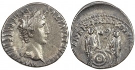 ROMAN EMPIRE: Augustus, 27 BC-14 AD, AR denarius (3.87g), Lugdunum, RIC-207, RSC-43, struck 2 BC to 4 AD, laureate head right, CAESAR AVGVSTVS / DIVI ...