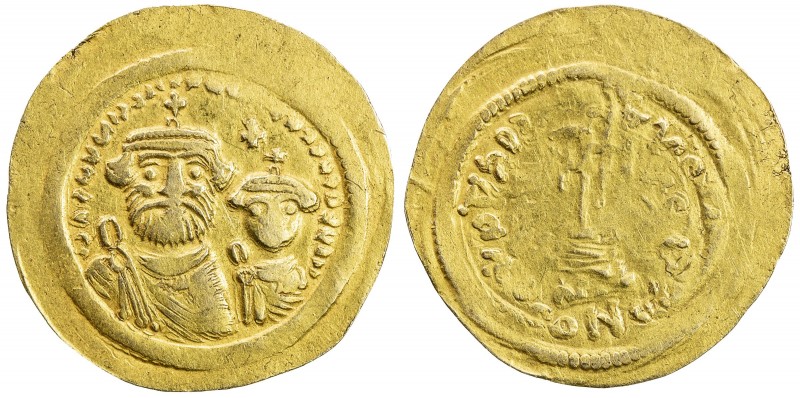 BYZANTINE EMPIRE: Heraclius, 610-641, AV solidus (3.70g), S-738 style, standard ...
