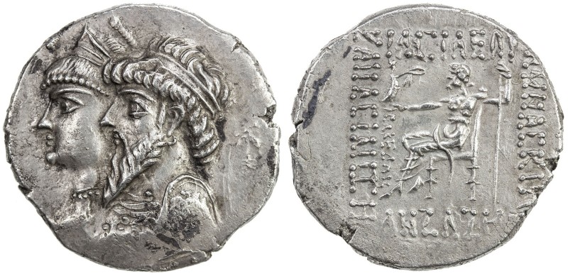 ELYMAIS: Kamnaskires III & Queen Anzaze, ca. 82-73 BC, AR tetradrachm (16.01g), ...
