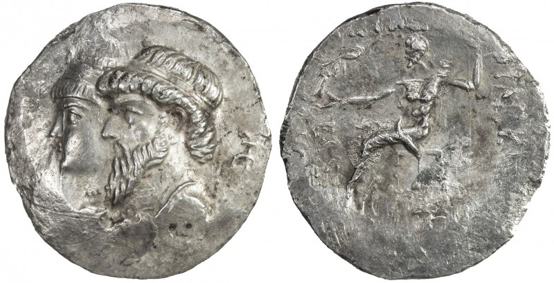 ELYMAIS: Kamnaskires III & Queen Anzaze, ca. 82-72 BC, AR tetradrachm (15.77g), ...