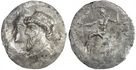 ELYMAIS: Kamnaskires III & Queen Anzaze, ca. 82-72 BC, AR tetradrachm (15.77g), Van't Haaff-7.1, jugate draped bust of Kamnaskires, diademed, and Quee...