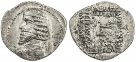 PARTHIAN KINGDOM: Phraates III, c. 70-57 BC, AR drachm (3.71g), the Court mint, Shore-178. Sell-38.15, king's bust, medium beard // 6-line legend, min...