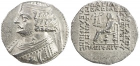 PARTHIAN KINGDOM: Orodes II, c. 57-38 BC, AR tetradrachm (14.62g), Seleukeia on the Tigris, ND, Shore-212, king's bust left, wearing diadem with three...