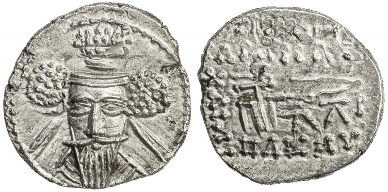 PARTHIAN KINGDOM: Vologases V, AD 191-208, AR drachm (3.54g), Shore-448. Sell-86...