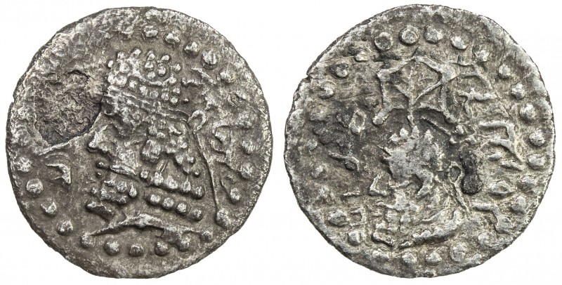 PERSIS KINGDOM: Shahpur (Sabuhr) & Papag, ca. 205-209, AR obol (0.46g), Alram-65...