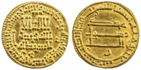 ABBASID: al-Rashid, 786-809, AV dinar (4.23g), NM (al-Rafiqa), AH190, A-218.5, with the letter "R" below the reverse field, assigned to the mint of al...