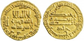 ABBASID: al-Rashid, 786-809, AV dinar (4.03g), NM (Egypt), AH187, A-218.12, Kazan-102, Khedivial-429, al-'Ush-1105, Bernardi-70, anonymous issue of Ha...