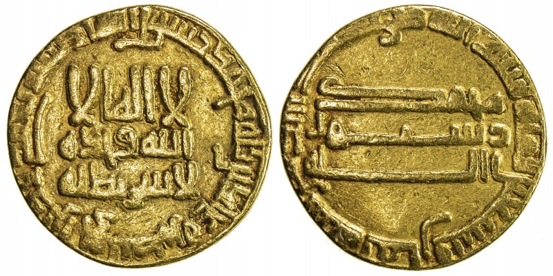 ABBASID: al-Ma'mun, 810-833, AV dinar (4.19g), NM, AH198, A-222.14a, unknown min...