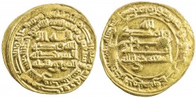 ABBASID: al-Mu'tamid, 870-892, AV dinar (4.15g), Samarqand, AH276, A-239.5, Bernardi-177Qe, struck from a fine obverse and a partly deteriorated rever...