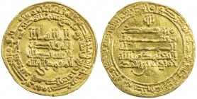 TULUNID: Khumarawayh, 884-896, AV dinar (4.08g), Misr, AH274, A-664.1, Bernardi-193De, Khedivial-912-913, Grabar-26, citing the caliph al-Mu'tamid and...