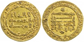 TULUNID: Harun, 896-905, AV dinar (4.14g), Misr, AH284, A-667.1, Bernardi-215DE, Grabar-72, Khedivial-926var, citing the caliph al-Mu'tadid, EF, ex Ga...