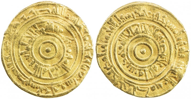 FATIMID: al-'Aziz, 975-996, AV dinar (4.10g), Filastin, AH373, A-703, Nicol-675,...