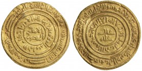 FATIMID: al-Âmir al-Mansur, 1101-1130, AV dinar (4.17g), Misr, AH510, A-729, slightly bent, VF.
Estimate: USD 200 - 260