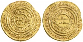 FATIMID: al-Âmir al-Mansur, 1101-1130, AV dinar (4.24g), Misr, AH516, A-729, Nicol-2539, nice strike, VF.
Estimate: USD 240 - 300