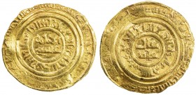 FATIMID: al-Fa'iz 'Isa, 1154-1160, AV dinar (4.76g), Misr, AH555, A-741, Nicol-2680, with his name 'Isa in the obverse center, some weakness of strike...