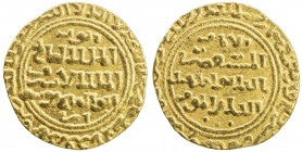 AYYUBID: al-Ashraf Musa II, 1250-1254, AV dinar (5.98g), al-Qahira, AH649, A-831, Balog 3, Kazan 664, struck from slightly worn dies, and unofficially...