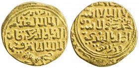 BAHRI MAMLUK: Baraka Qan, 1277-1279, AV dinar (4.30g), al-Iskandariya, AH (67)6, A-886, Balog 104b (same dies), Lavoix 747, clear mint name, date off ...