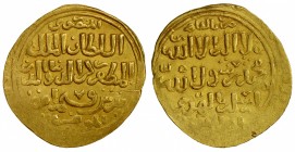 BAHRI MAMLUK: Baybars II, 1309-1310, AV dinar (6.22g), al-Qahira, AH (70)8, A-V916, with his full titulature al-sultan al-malik al-muzaffar rukn al-du...