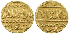 BURJI MAMLUK: Timurbugha, 1467-1468, AV ashrafi (3.38g), ND, A-1024, Wilkes-1060, with his titles al-zahir abu sa'id, probably struck at Dimashq (same...