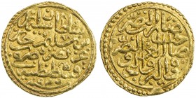 OTTOMAN EMPIRE: Süleyman I, 1520-1566, AV sultani (3.51g), Kostantiniye, AH926, A-1317, superb strike, mount removed, EF.
Estimate: USD 170 - 200
