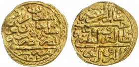OTTOMAN EMPIRE: Murad III, 1574-1595, AV sultani (3.48g), Misr, AH982, A-1332.1, choice EF.
Estimate: USD 190 - 220