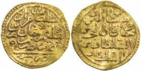 OTTOMAN EMPIRE: Murad III, 1574-1595, AV sultani (3.42g), Misr, AH982, A-1332.2, decent strike, VF.
Estimate: USD 170 - 200