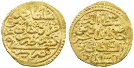 OTTOMAN EMPIRE: Mehmet III, 1595-1603, AV sultani (3.47g), Misr, AH1003, A-1340.2, KM-6, Khedivial 1679-1690, with the sultan al-birrayn … reverse for...