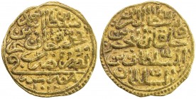 OTTOMAN EMPIRE: Ahmed I, 1603-1617, AV sultani (3.38g), Misr, AH101 (2), A-1347.2, lovely well-centered strike, choice VF.
Estimate: USD 180 - 220