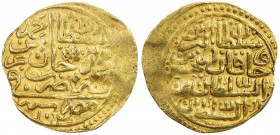 OTTOMAN EMPIRE: Ahmed I, 1603-1617, AV sultani (3.48g), Misr, AH1012, A-1347.2, KM-18, with the sultan al-birrayn … reverse formula, some weakness nea...