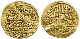 OTTOMAN EMPIRE: Osman II, 1618-1622, AV sultani (3.42g), Halab, AH1027, A-1358.2, Damali-HP-A1, bold mint & date, slightly creased, very attractive st...