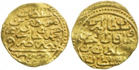 OTTOMAN EMPIRE: Mustafa I, 1622-1623, AV sultani (3.46g), Misr, AH1031, A-1364, KM-29, Damali-MS-A1b (different dies), full mint & date, slightly unev...