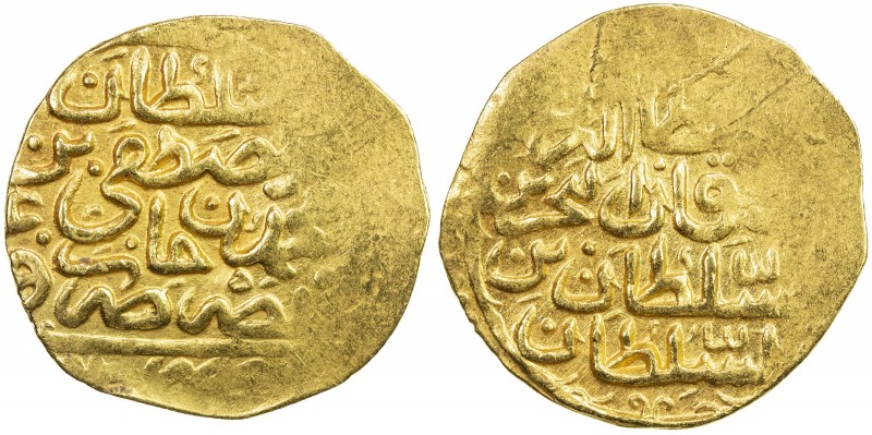 OTTOMAN EMPIRE: Mustafa I, 1622-1623, AV sultani (3.47g), Misr, AH (1031), A-136...