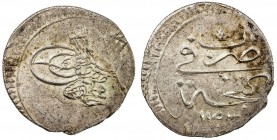 AZERBAIJAN: Mahmud I, 1730-1754, AR abbasi (5.40g), Ganja, AH1143, A-2709, KM-16, UBK-8, type A, toughra // mint & date, slightly double-struck near t...
