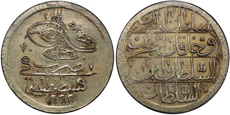 TURKEY: Mustafa IV, 1807-1808, AR kurush, Kostantiniye, AH1222 year 1, KM-539, U...