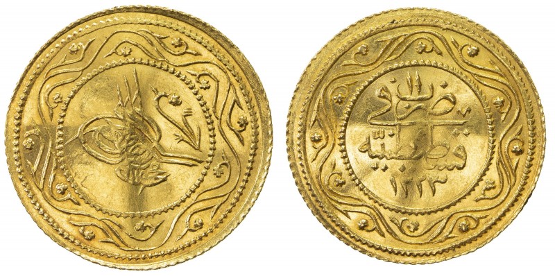 TURKEY: Mahmud II, 1808-1839, AV 2 rumi altin (4.78g), Kostantiniye, AH1223 year...