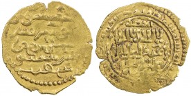 ILKHAN: Abaqa, 1265-1282, AV dinar (3.98g), Tabriz, AH67x, A-2126.2, with the Uighur words at the end of the obverse text, ARIGU ALTIN, "pure gold", a...