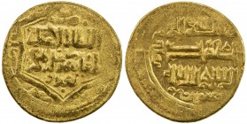 ILKHAN: Taghay Timur, 1336-1353, AV dinar (4.89g), Baghdad, AH74x, A-L2233, type IB (pointed hexafoil // plain circle), about 15% flat strike, VF to E...