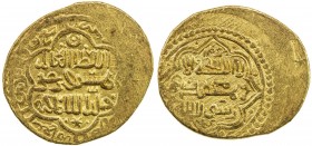 ILKHAN: Taghay Timur, 1336-1353, AV dinar (7.20g), MM, AH739, A-M2233, type KB, with the ruler's name in Uighur, minor flat area on the obverse, EF, R...