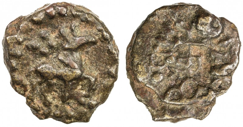 KAUSAMBI: Anonymous, 2nd century BC, cast AE round (1.12g), Pieper-975 (this pie...