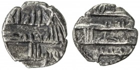 GOVERNORS OF SIND: Unknown governor, ca. 830s/840s, AR damma (0.43g), A-4518var, Fishman—, kalima obverse, possibly another word below, but off flan o...